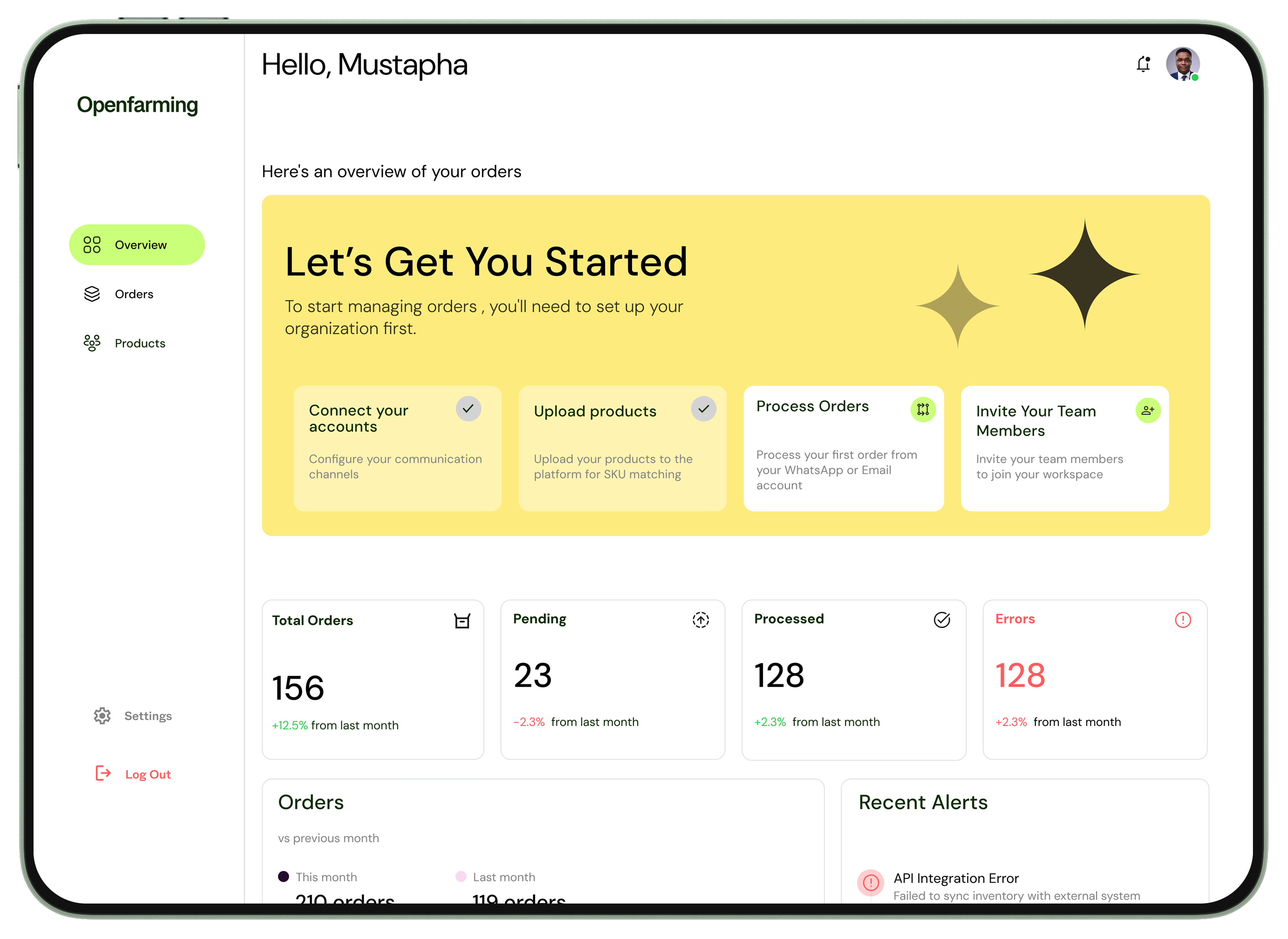 Openfarming Dashboard Preview